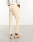 ASOS DESIGN smart tapered wool mix trousers in stone puppytooth