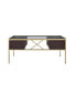 Yumia Desk In Gold & Clear Glass