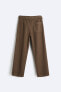 Belted cotton - hemp trousers