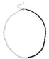 ფოტო #2 პროდუქტის Cultured Freshwater Pearl (3-3-1/2mm) & Black Agate (10-1/2 ct. t.w.) Statement Necklace in Sterling Silver, 16" + 2" extender