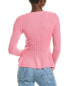 Sofiacashmere Peplum Rib Scoop Neck Cashmere Sweater Women's