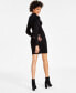 Фото #2 товара Women's Cutout-Shoulder Ribbed Mini Sweater Dress, Created for Macy's