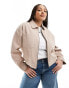 ASOS DESIGN Curve cropped twill jacket in dusty pink Staubrosa, 48 - фото #1