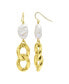 ფოტო #2 პროდუქტის 14K Gold-Plated Cultured Freshwater Pearl Curb Chain Earrings