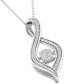 Фото #2 товара Twinkling Diamond Star diamond Swirl Halo 18" Pendant Necklace (1/5 ct. t.w.) in 10k White Gold