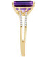 Кольцо Macy's Amethyst and Diamond Split Shank Amethyst/Yellow Gold, 7 - фото #5