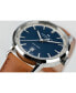 ფოტო #3 პროდუქტის Men's Swiss Automatic Intra-Matic Brown Leather Strap Watch 40mm