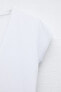 Хлопковая футболка с v-образным вырезом ZARA