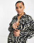 Фото #4 товара Missguided oversized shirt dress in zebra print