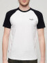 Superdry Cotton essential logo baseball t-shirt in optic/black