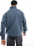 Фото #7 товара Weekday relaxed heavyweight half zip sweatshirt in teal grey