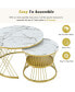 Фото #3 товара Golden framed marble nesting coffee tables, set of 2
