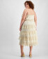 Фото #2 товара Trendy Plus Size Printed Ruffle-Trim Midi Dress