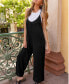 Фото #5 товара Women's Black Sleeveless Wide Leg Pocket Jumpsuit