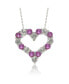 ფოტო #1 პროდუქტის Pink Sapphire & Lab-Grown White Sapphire Alternating Heart Eternity Pendant Necklace in Sterling Silver by Suzy Levian