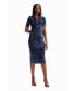 ფოტო #1 პროდუქტის Women's Denim midi dress