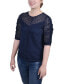 Фото #3 товара Petite Rouched Sleeve Lace Top