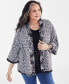 Фото #2 товара Plus Size Linen Blend Reversible Kimono, Created for Macy's