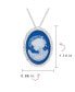 ფოტო #4 პროდუქტის Classic Antique Blue White Carved Oval Framed Victorian Lady Portrait Cameo Pendant & Brooch Necklace For Women .925 Sterling Silver