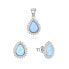 Charming jewelry set with blue opals AGSET231L (pendant, earrings)