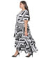 Фото #2 товара Plus Size Printed Faux-Wrap Maxi Dress, Created for Macy's