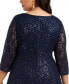 Plus Size Sequined Lace Dress