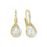 Фото #1 товара Beautiful gold earrings with clear crystals 236 001 00960