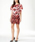 Style Co Women's Floral Blouson Dress Belted Flutter Sleeve White Red Black 6