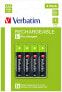 Фото #1 товара Verbatim 49514 - Single-use battery - AAA - Nickel-Metal Hydride (NiMH) - 1.2 V - 4 pc(s) - 950 mAh