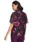 ფოტო #2 პროდუქტის Women's Collared Tie-Neck Short-Sleeve Blouse