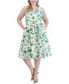 Фото #1 товара Plus Size Printed Belted Cotton Midi Dress