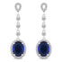 Elegant dangling silver earrings with zircons EA969WB