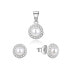 Charming silver jewelry set with real pearls AGSET270PL (pendant, earrings)