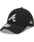 Фото #1 товара Men's Black Atlanta Braves Logo 39THIRTY Flex Hat