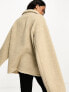 ASOS DESIGN oversized half zip borg fleece in neutral