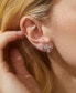 ფოტო #2 პროდუქტის Rhodium-Plated 2-Pc. Set Cubic Zirconia Floral Cross & Solitaire Stud Earrings, Created for Macy's