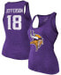 ფოტო #1 პროდუქტის Women's Justin Jefferson Heathered Purple Minnesota Vikings Name Number Tri-Blend Tank Top