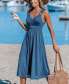 Women's Ruched O-Ring Midi Beach Dress