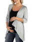 Elbow Length Sleeve Maternity Open Cardigan