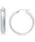 ფოტო #1 პროდუქტის Small Polished Hoop Earrings in Sterling Silver, 25mm, Created for Macy's