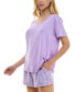 ფოტო #5 პროდუქტის Women's Short-Sleeve Boxy Pajama Top