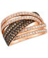 ფოტო #1 პროდუქტის Chocolatier® Chocolate Diamond & Vanilla Diamond Crossover Ring (1-1/2 ct. t.w.) in 14k Rose Gold