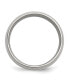 Stainless Steel Sterling Silver Inlay Polished 8mm Band Ring