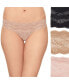 Фото #1 товара Women's 3-Pk. Lace Kiss Thong Underwear 970582