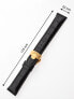 Фото #2 товара Perigaum Leather Strap 22 x 175 mm Black Gold Folding Clasp