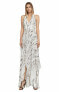 Фото #1 товара BCBGmaxazria Women's Randi Dress Silk Chiffon Halter Gown Cream Multi 4