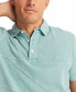 Men's Textured Pieced Piqué Short Sleeve Polo Shirt Nile Blue, M - фото #3