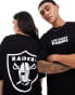 ASOS DESIGN unisex oversized license tee with Raiders graphic prints in black