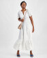 ფოტო #1 პროდუქტის Women's Cotton Embroidered Midi Dress, Created for Macy's