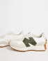 New Balance 327 trainers in off white and green